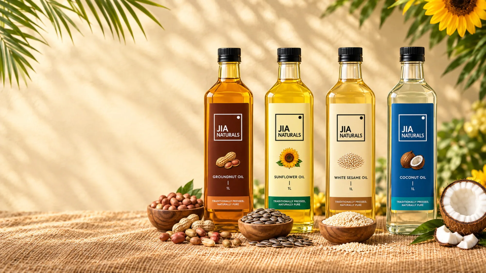 JIA Naturals full range of traditionally pressed oils