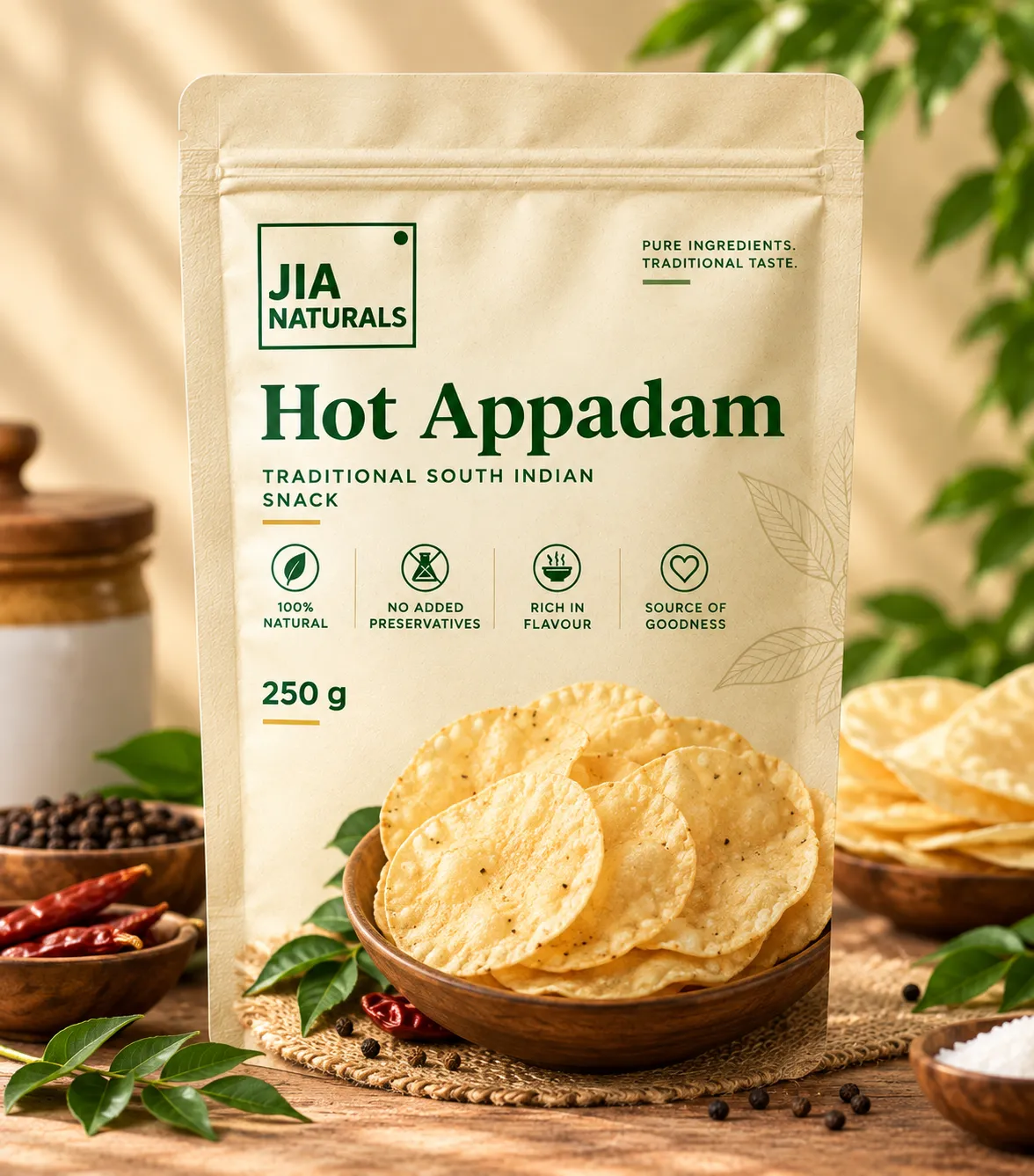 JIA Naturals Hot Appadam